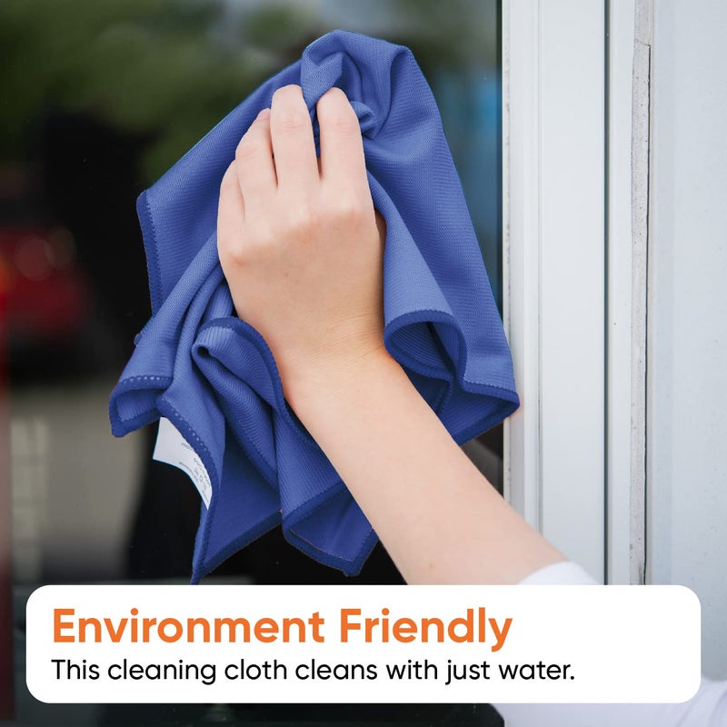 Superio Microfiber Glass Cleaning Cloth, Mirror & Window Miracle Cloth Lint & Streak Free, Washable, Large Eco-Friendly for Electronics, Cars, Tv Screens, Glasses... Cleans with Plain Water (14x16 2) - Image 5